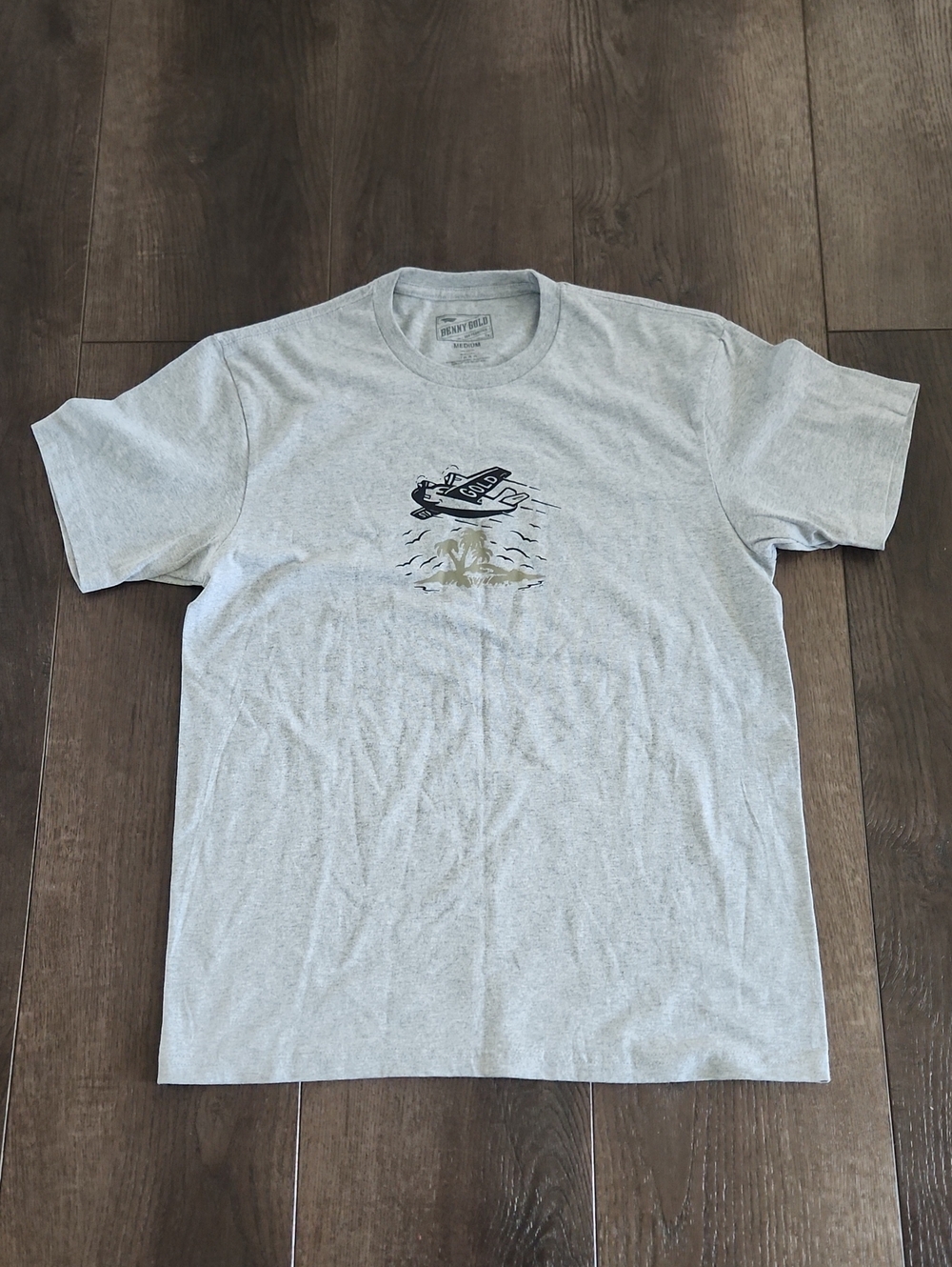 Benny Gold Men's Heather Gray Short-Sleeve Graphic Crew Neck Tee